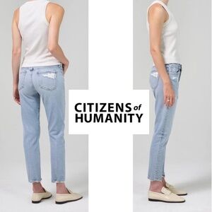 NWOT Citizens of Humanity Emerson Slim Boyfriend Cropped Jean in Slushie